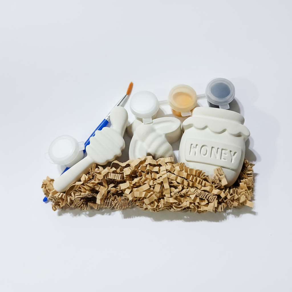 Honey Pot Set with Bee and Dipper plaster painting kit